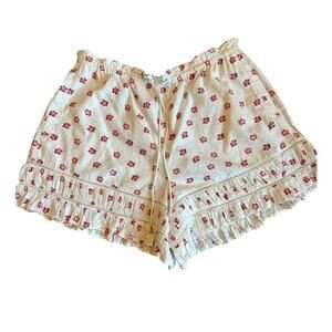 Free People Cambridge Pull On Shorts Ivory Combos size Large NWT